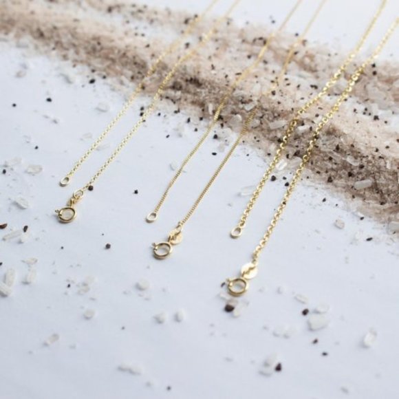 NWT Sisterberry Diamond Cut Rolo Chain // 10k Italian Solid Gold (18") - Picture 3 of 3